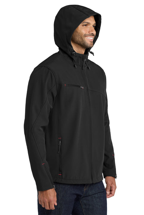 Port Authority Textured Hooded Soft Shell Jacket