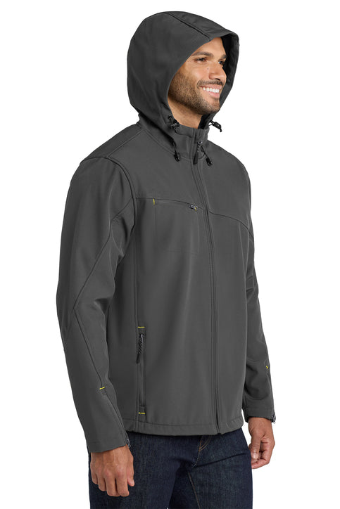 Port Authority Textured Hooded Soft Shell Jacket