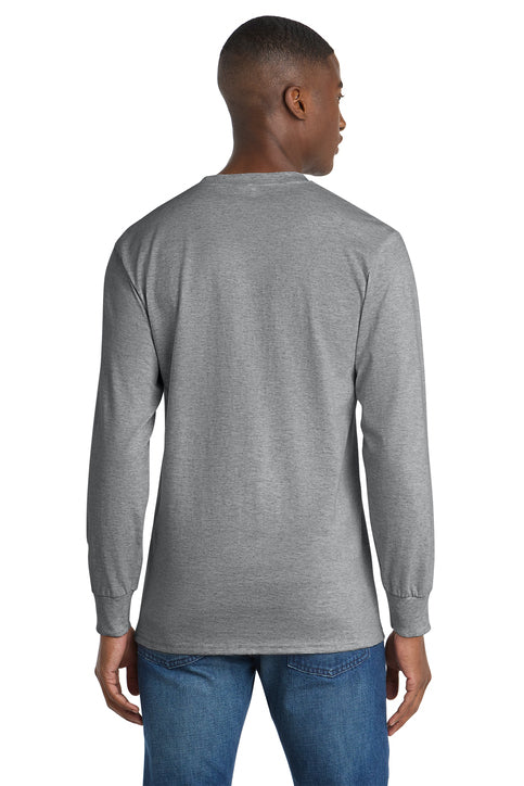 Port & Co Tall Long Sleeve Essential Pocket Tee