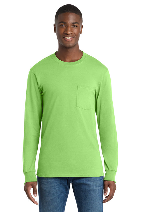 Port & Co Tall Long Sleeve Essential Pocket Tee