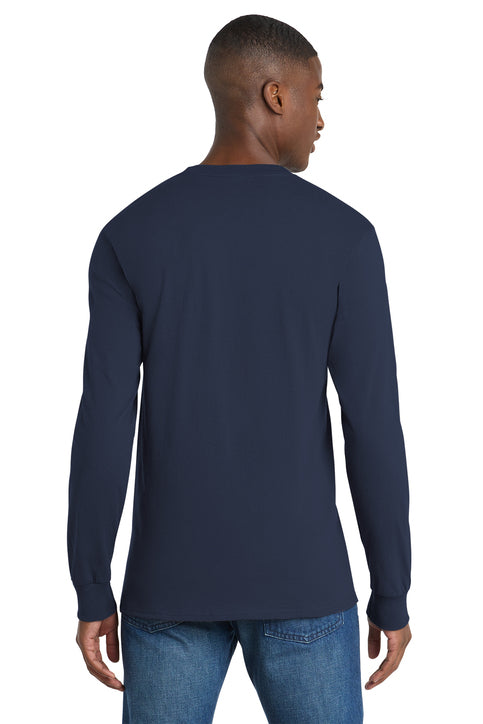 Port & Co Tall Long Sleeve Essential Pocket Tee