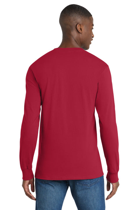 Port & Co Tall Long Sleeve Essential Pocket Tee
