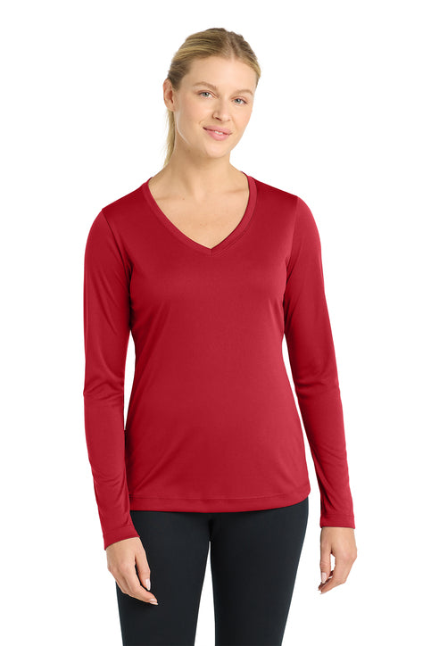 Sport-Tek Women's Long Sleeve PosiCharge Competitor V-Neck Tee