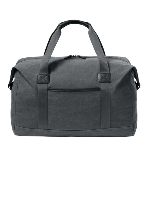Port Authority Washed Canvas Duffel with custom logo embroidery