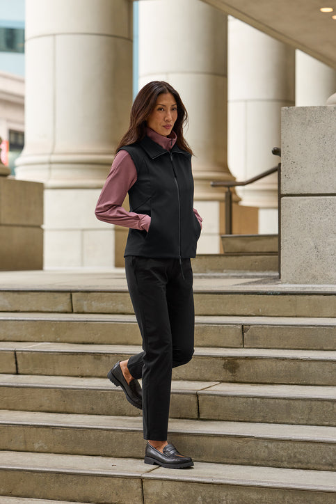 MiiR Women’s Nozawa Soft Shell Vest with custom logo embroidery