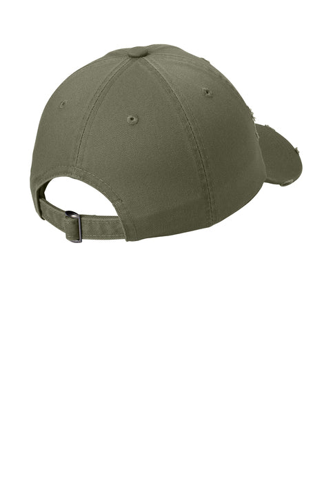 District Distressed Cap with custom logo embroidery
