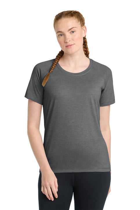 Sport-Tek Women's PosiCharge Tri-Blend Wicking Scoop Neck Raglan Tee