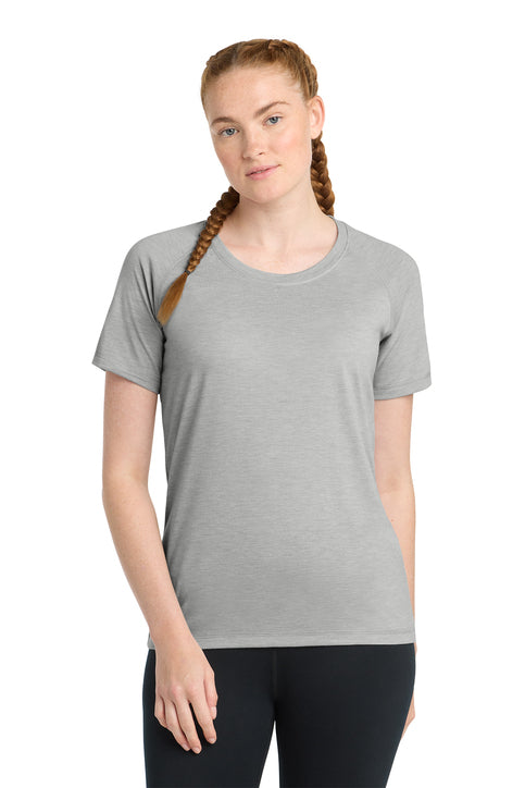 Sport-Tek Women's PosiCharge Tri-Blend Wicking Scoop Neck Raglan Tee