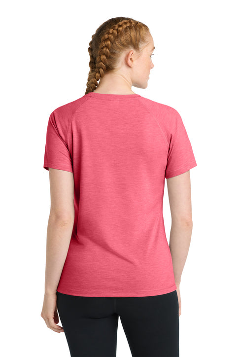 Sport-Tek Women's PosiCharge Tri-Blend Wicking Scoop Neck Raglan Tee