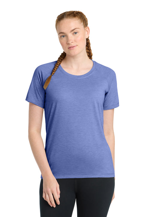 Sport-Tek Women's PosiCharge Tri-Blend Wicking Scoop Neck Raglan Tee