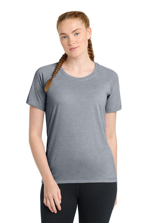 Sport-Tek Women's PosiCharge Tri-Blend Wicking Scoop Neck Raglan Tee