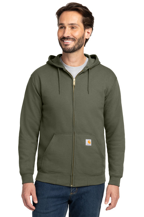 Carhartt Midweight Hooded Zip-Front Sweatshirt with custom logo embroidery