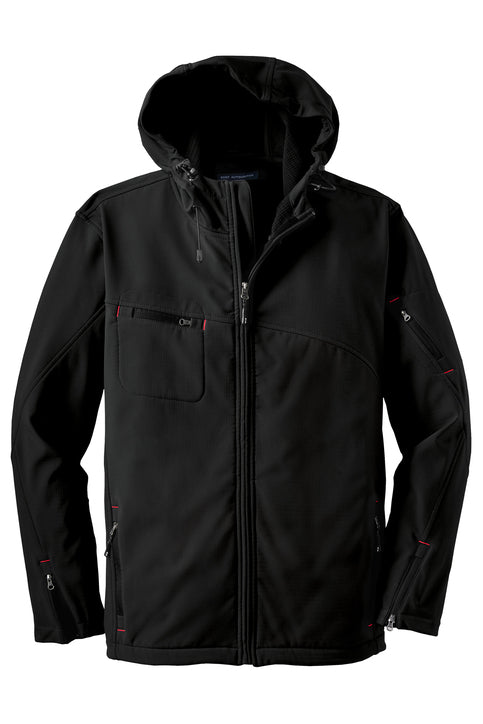 Port Authority Textured Hooded Soft Shell Jacket