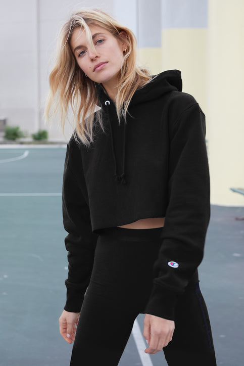 Champion Women’s Reverse Weave® Cropped Cut-Off Hooded Sweatshirt