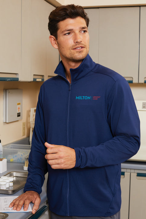 Port Authority Accord Stretch Fleece Full-Zip with custom logo embroidery