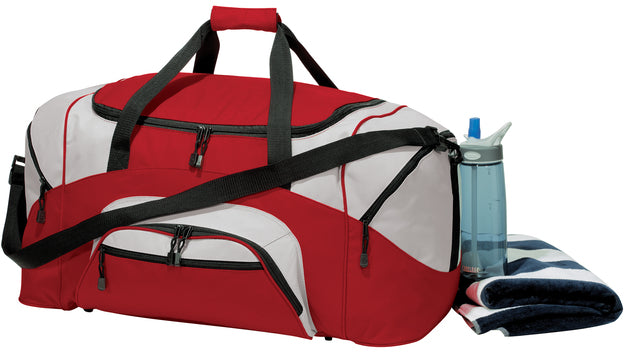 Port Authority Standard Colorblock Sport Duffel with custom logo embroidery