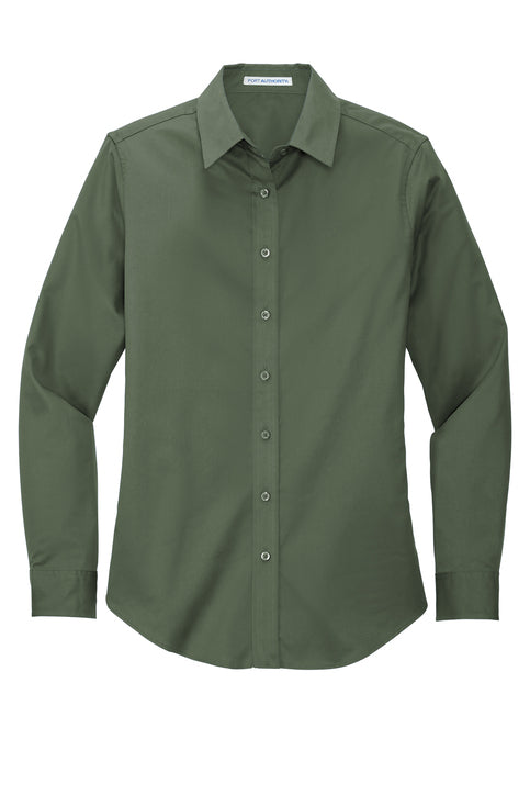 Port Authority Ladies Long Sleeve Easy Care Shirt with custom logo embroidery