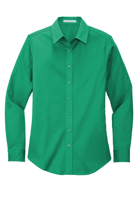 Port Authority Ladies Long Sleeve Easy Care Shirt with custom logo embroidery