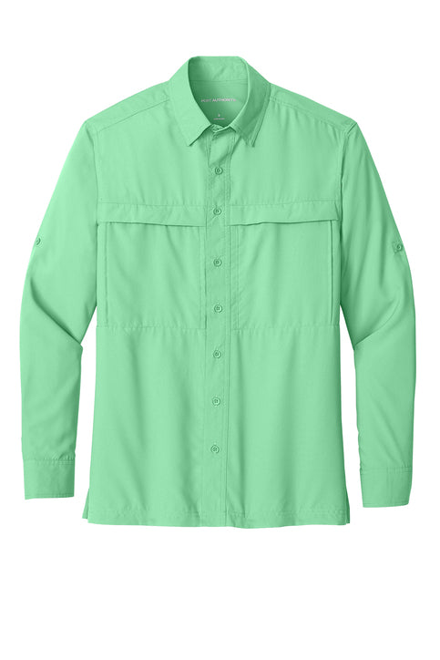 Port Authority Long Sleeve UV Daybreak Shirt with custom logo embroidery