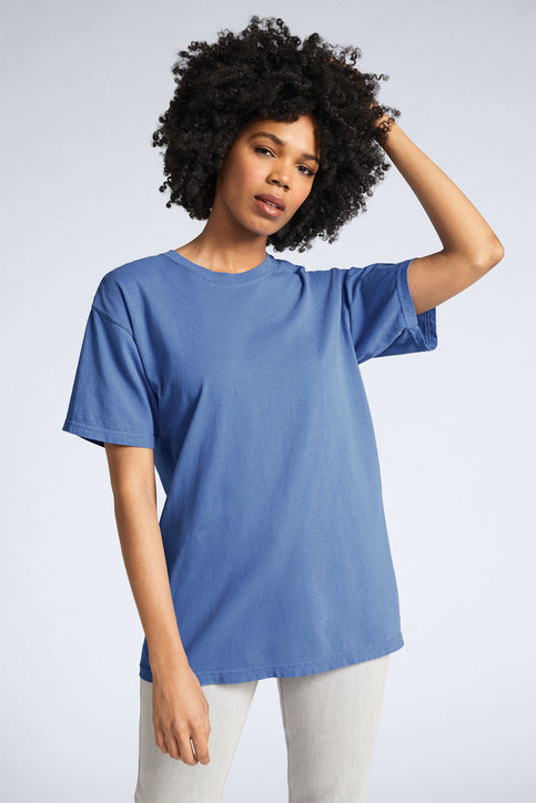 Comfort Colors Heavyweight Ring Spun Tee with custom logo embroidery