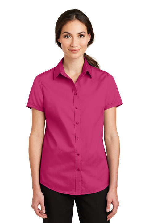 Port Authority Ladies Short Sleeve SuperPro Twill Shirt