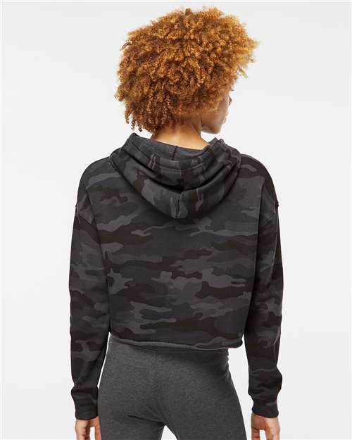 Independent Trading Co. Women’s Cropped Camo Hooded Sweatshirt