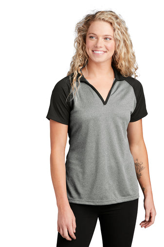 Sport-Tek Women's PosiCharge Raglan Heather Block Polo