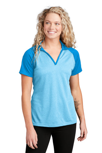 Sport-Tek Women's PosiCharge Raglan Heather Block Polo