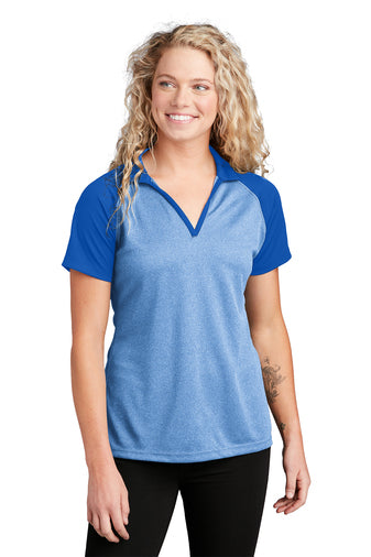 Sport-Tek Women's PosiCharge Raglan Heather Block Polo