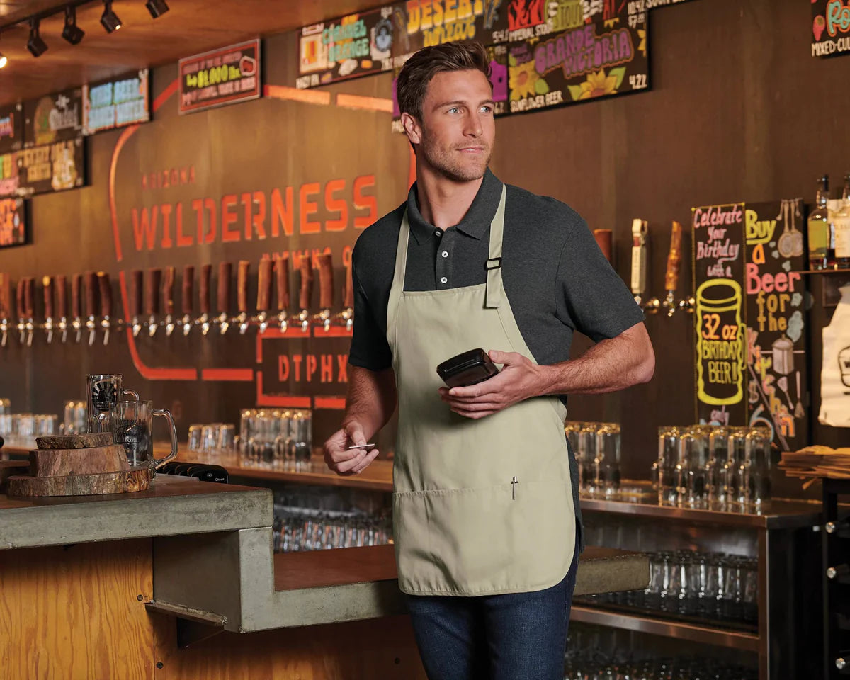 Port Authority Medium-Length Apron with Pouch Pockets