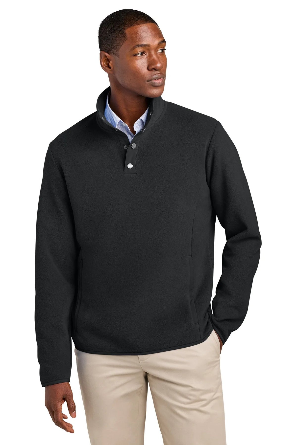 Brooks Brothers Fleece 1/4-Snap Neck with custom logo embroidery