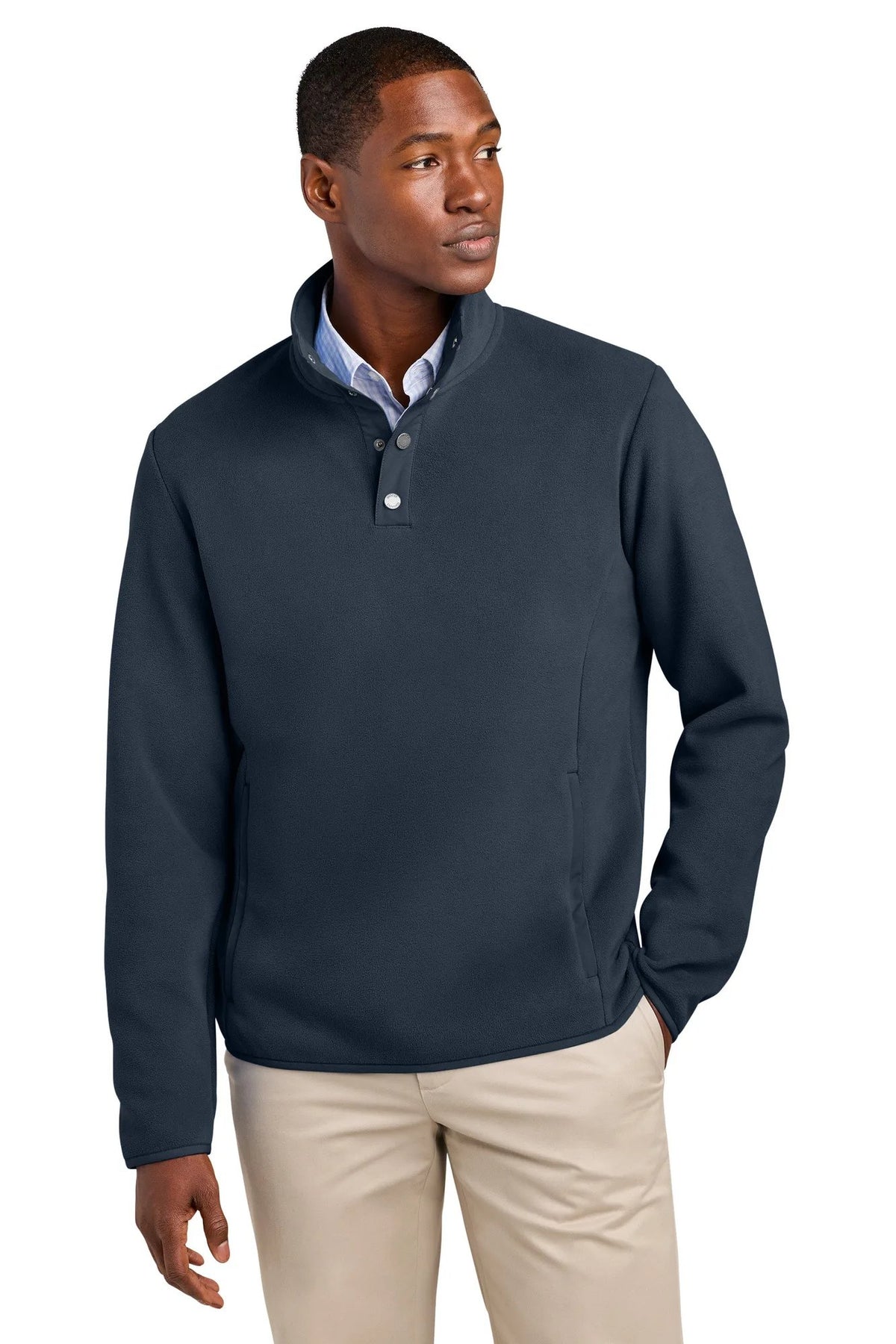 Brooks Brothers Fleece 1/4-Snap Neck with custom logo embroidery