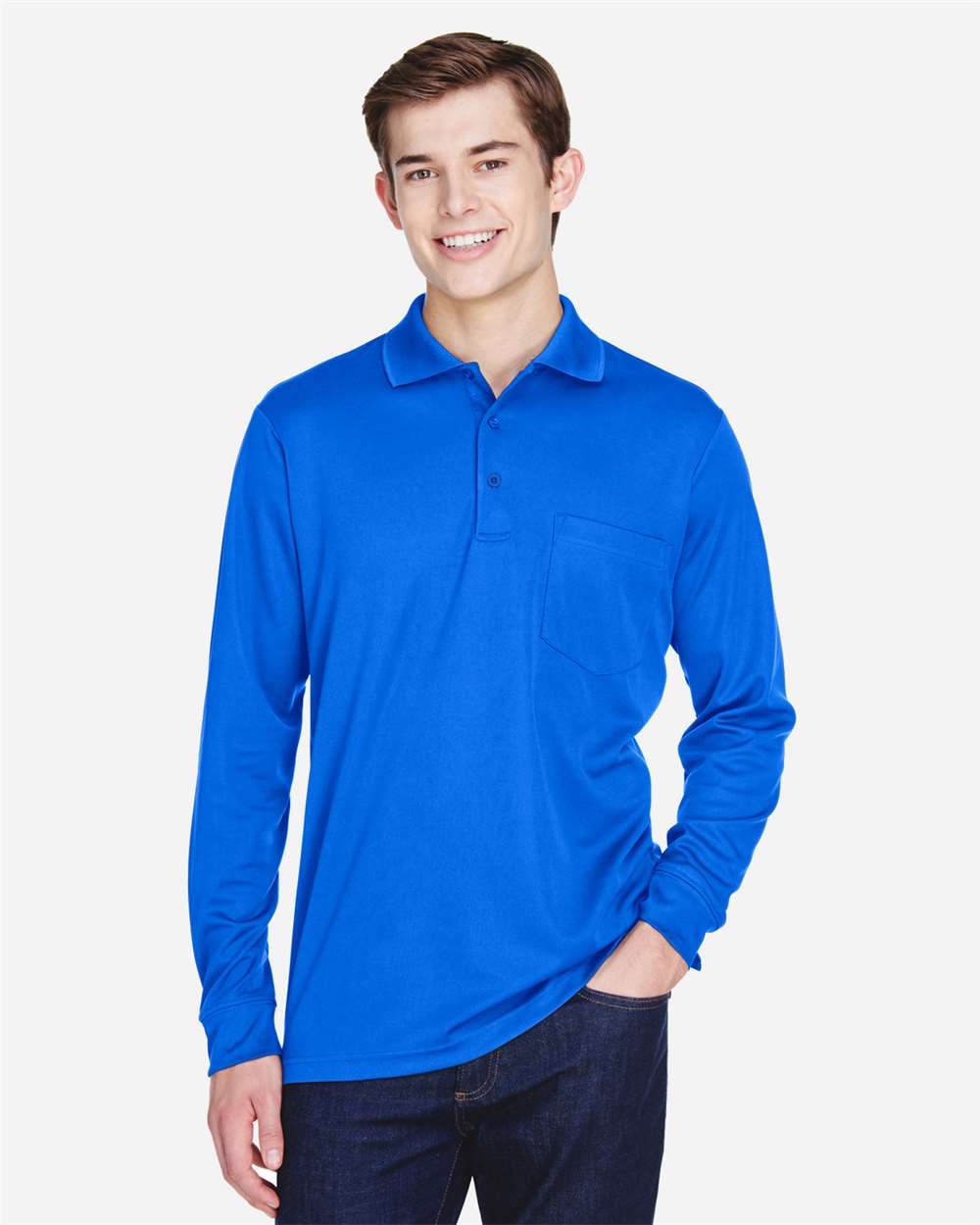 Core 365 Pinnacle Performance Long Sleeve Piqué Polo with Pocket