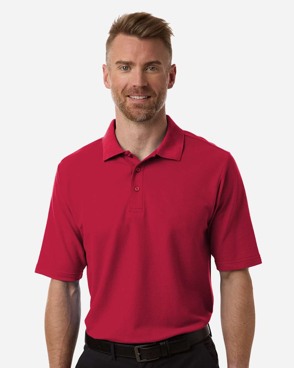 Core 365 Men's Tall Resolve CVC Performance Pique Polo with custom logo embroidery
