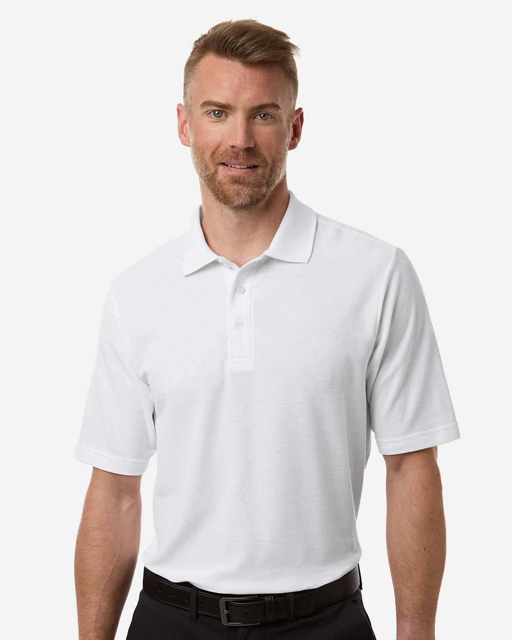 Core 365 Men's Tall Resolve CVC Performance Pique Polo with custom logo embroidery