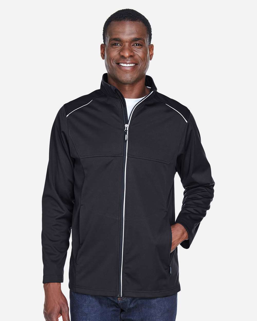 Core365 Men's Techno Lite Three-Layer Knit Tech-Shell