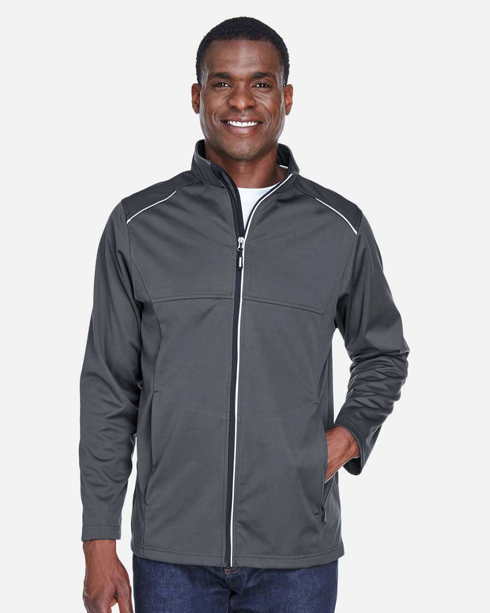 Core365 Men's Techno Lite Three-Layer Knit Tech-Shell