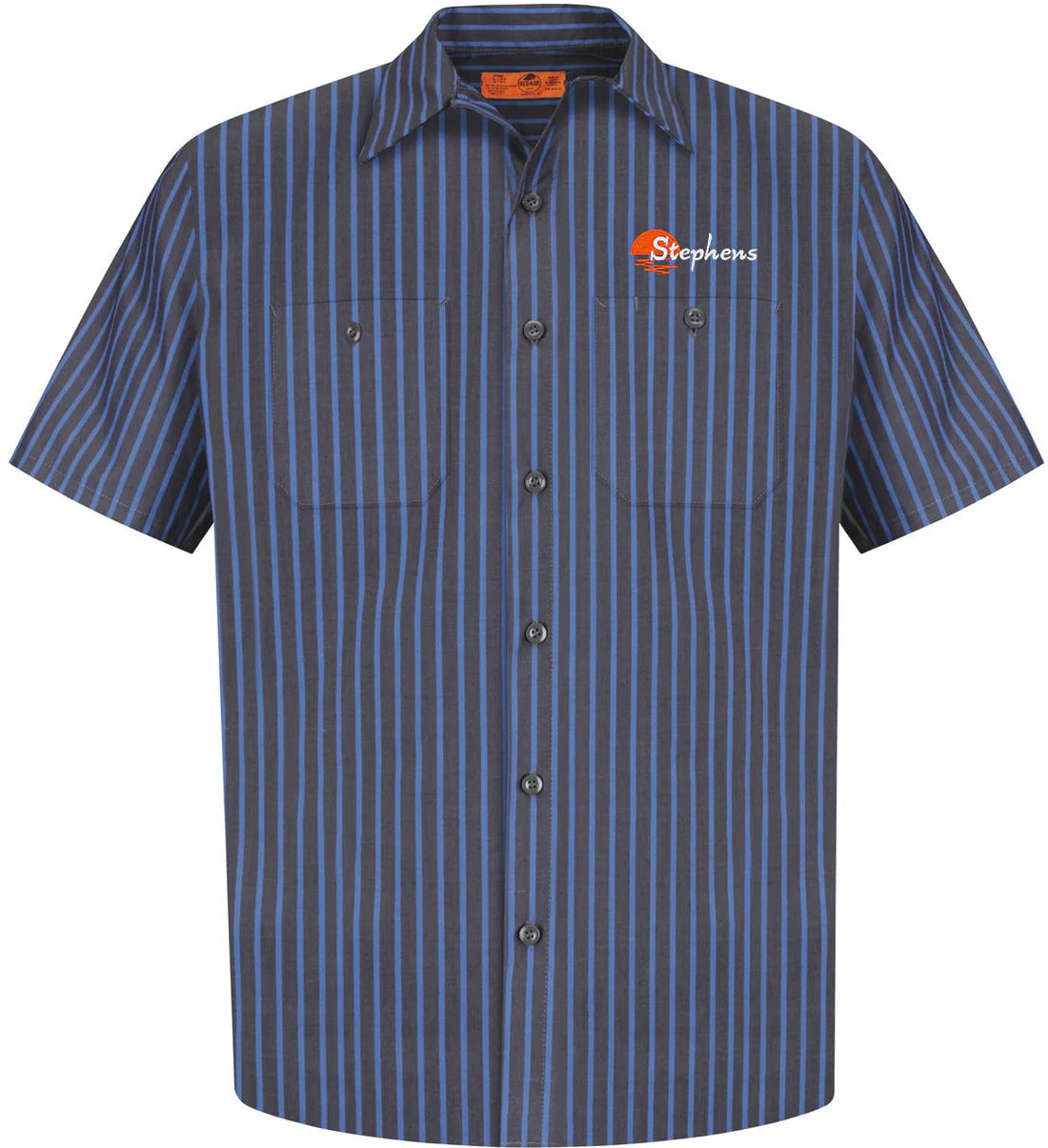 Red Kap Long Size, Short Sleeve Striped Industrial Work Shirt