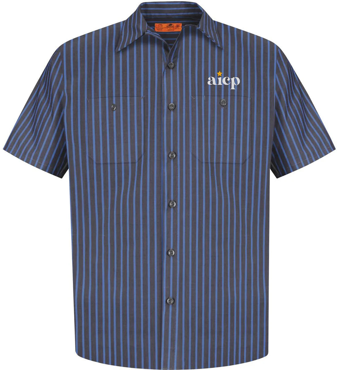 Red Kap Short Sleeve Striped Industrial Work Shirt
