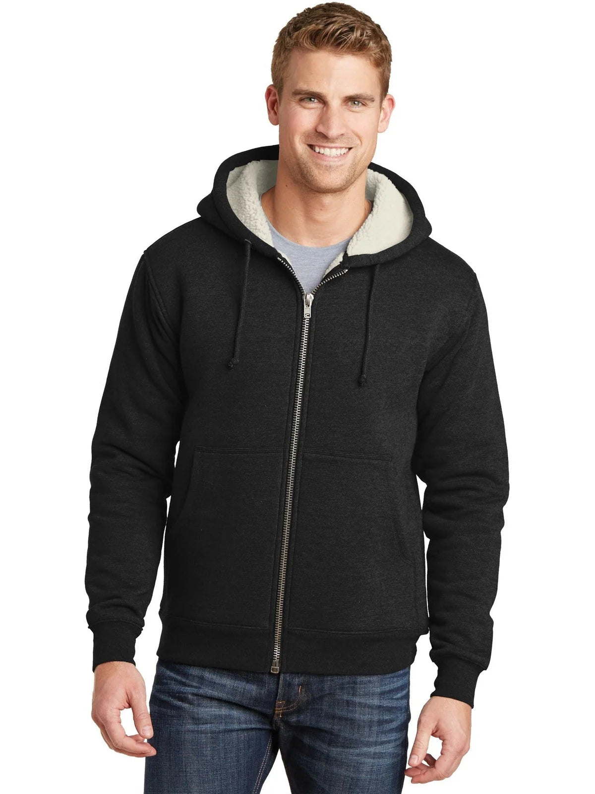 CornerStone Heavyweight Sherpa-Lined Hooded Fleece Jacket