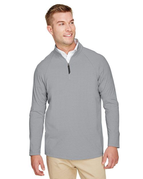Devon & Jones CrownLux Performance Clubhouse Micro-Stripe Quarter-Zip