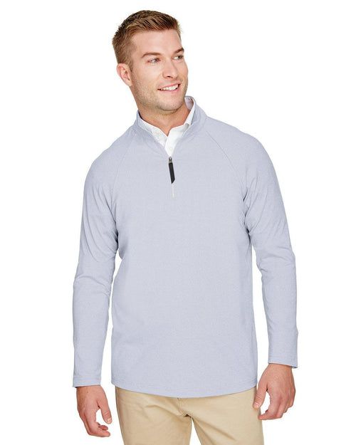 Devon & Jones CrownLux Performance Clubhouse Micro-Stripe Quarter-Zip