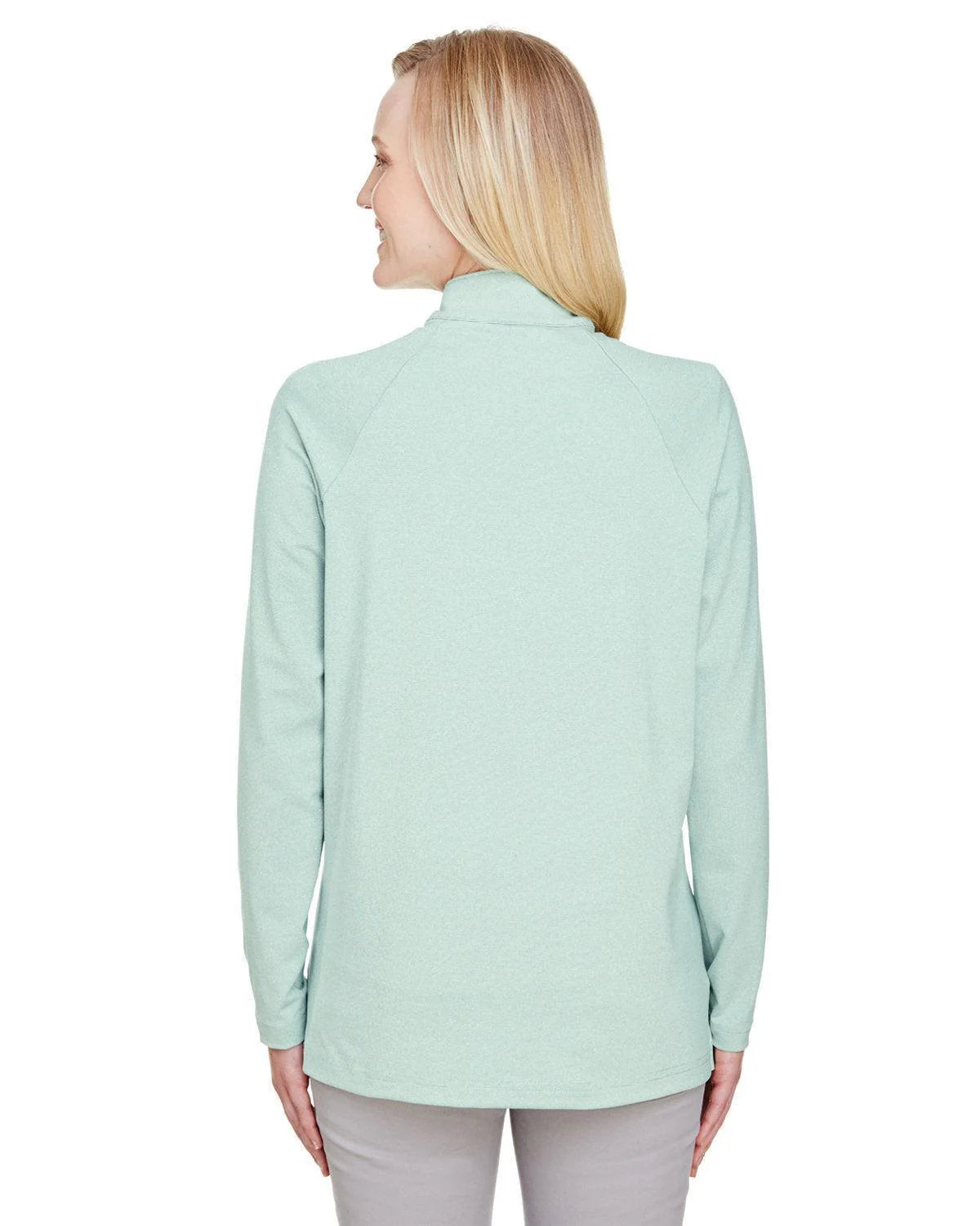 Devon & Jones CrownLux Performance Ladies Clubhouse Micro-Stripe Quarter-Zip