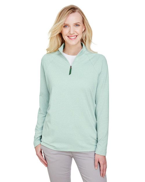 Devon & Jones CrownLux Performance Ladies Clubhouse Micro-Stripe Quarter-Zip