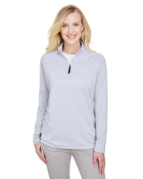 Devon & Jones CrownLux Performance Ladies Clubhouse Micro-Stripe Quarter-Zip