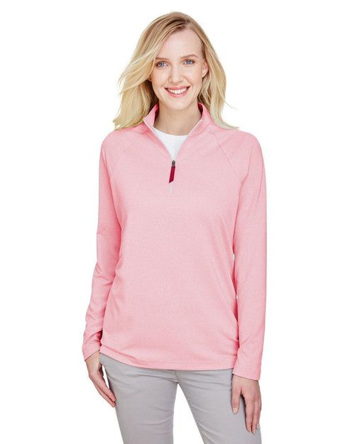 Devon & Jones CrownLux Performance Ladies Clubhouse Micro-Stripe Quarter-Zip