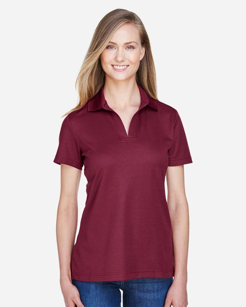 Devon & Jones Ladies CrownLux Performance Plaited Polo
