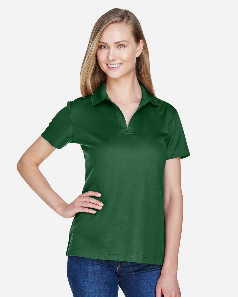 Devon & Jones Ladies CrownLux Performance Plaited Polo