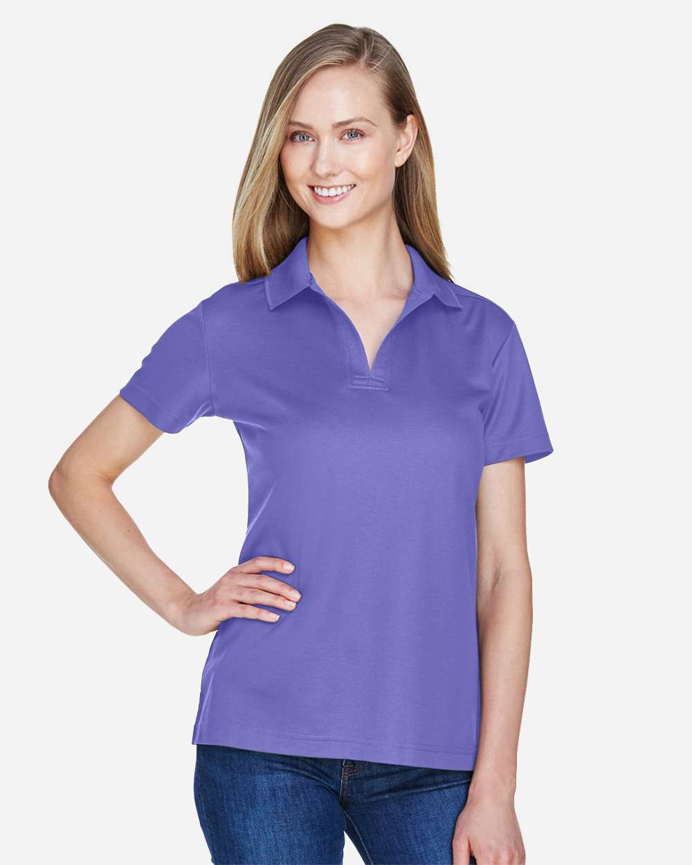 Devon & Jones Ladies CrownLux Performance Plaited Polo