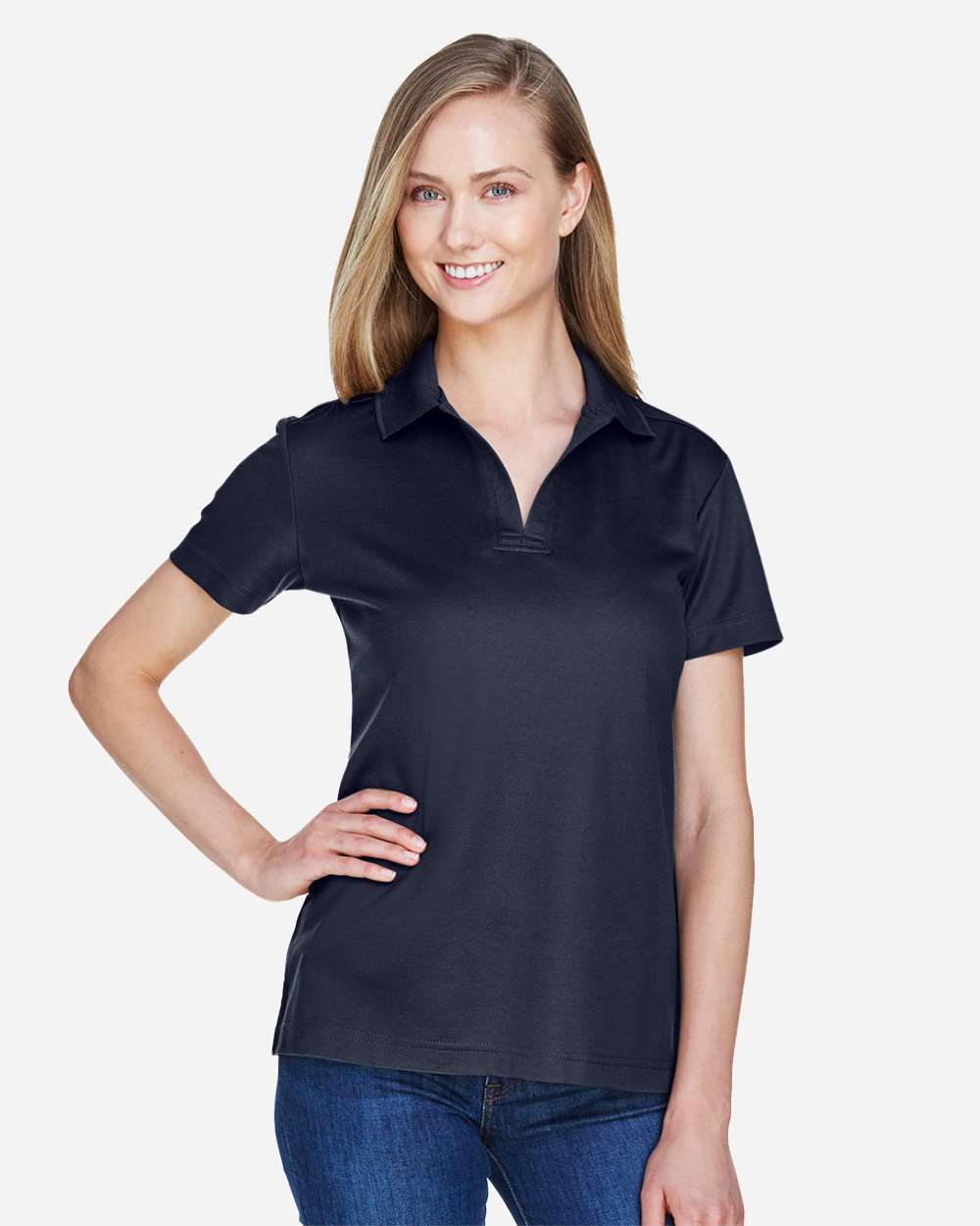 Devon & Jones Ladies CrownLux Performance Plaited Polo